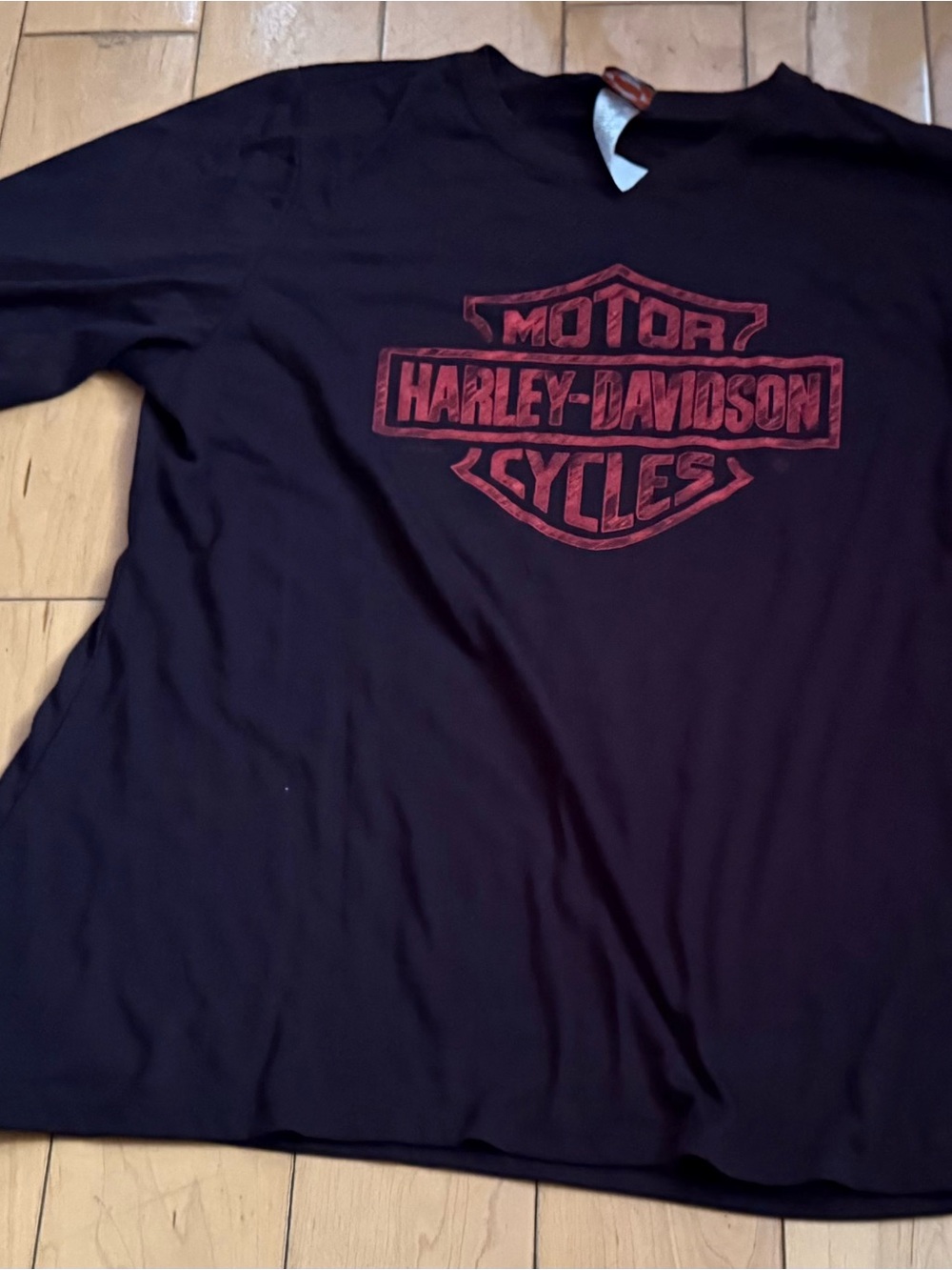 Harley-Davidson Black Long Sleeve Tee with Red Shield Logo